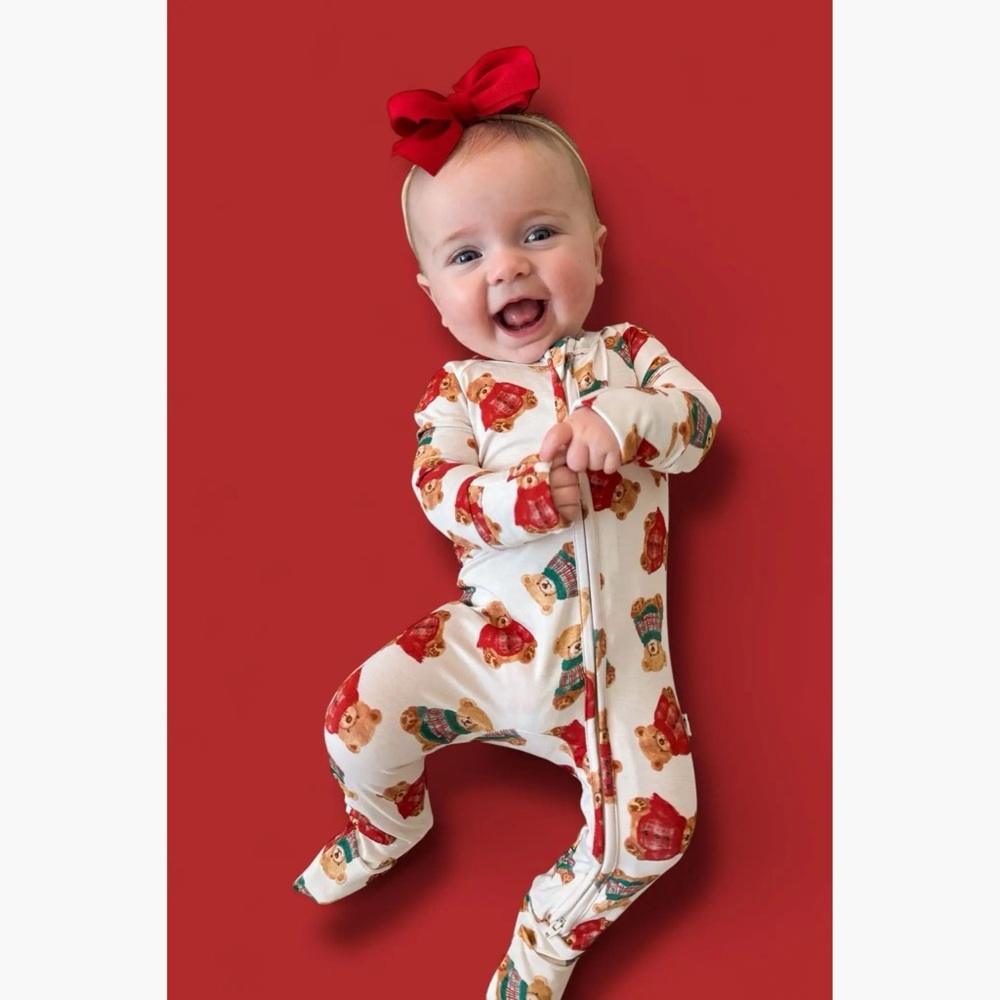 🎄 Dream Big Little Co Bear Christmas Romper 0-3 3-6 6-12 12-18 18-24 months - Picture 2 of 2